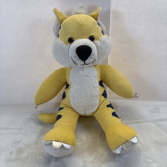 Build a Bear Other - BAB Build A Bear Sabertooth Tiger Saber Tooth Yellow White‎ Stuffed Animal 17" T